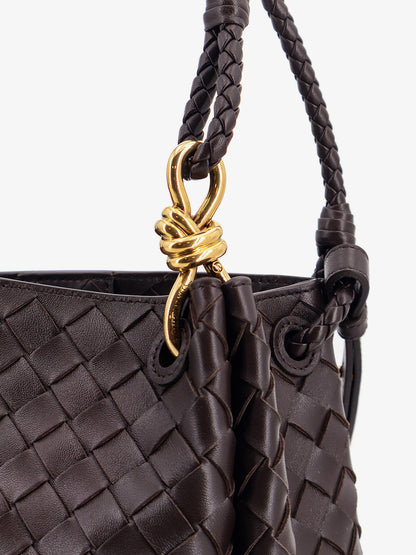Borsa a spalla Parachute in pelle con motivo Intrecciato e dettaglio Knot thumbnail