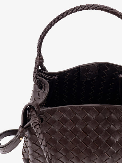 Borsa a spalla Parachute in pelle con motivo Intrecciato e dettaglio Knot thumbnail