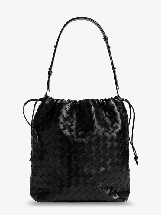 Borsa a spalla Bucket Intrecciato Biblioteca in pelle