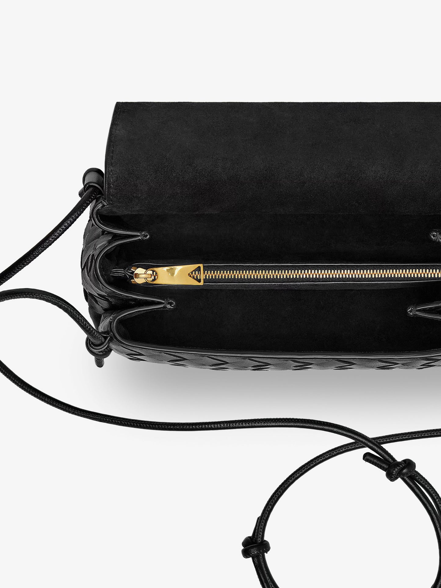 Notturno clutch bag with leather shoulder strap