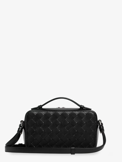 Leather clutch bag with Intrecciato motif thumbnail