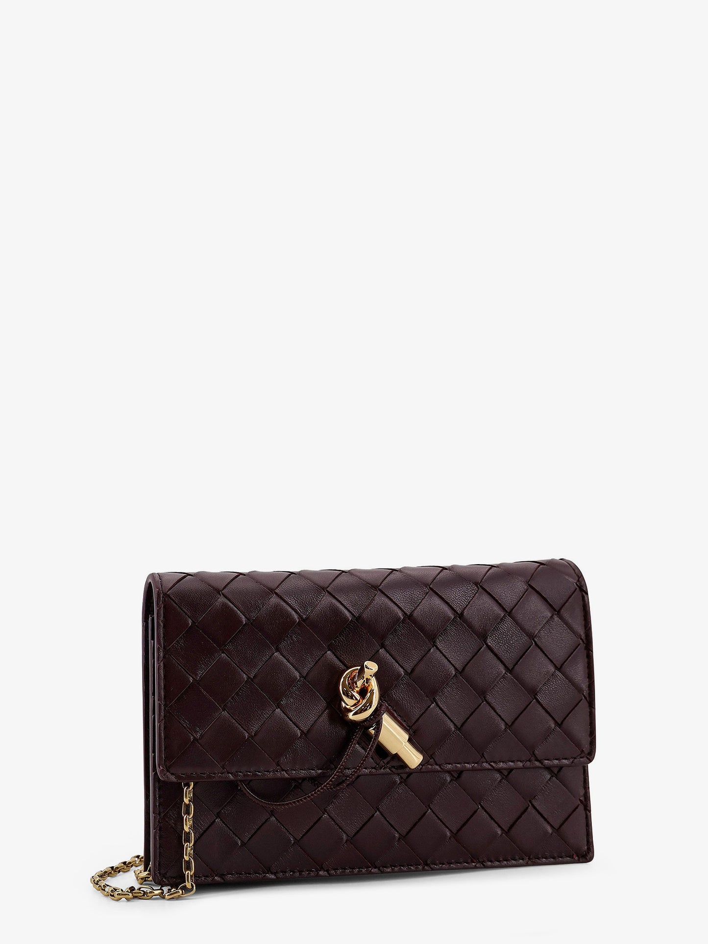 Leather crossbody bag with Intrecciato motif