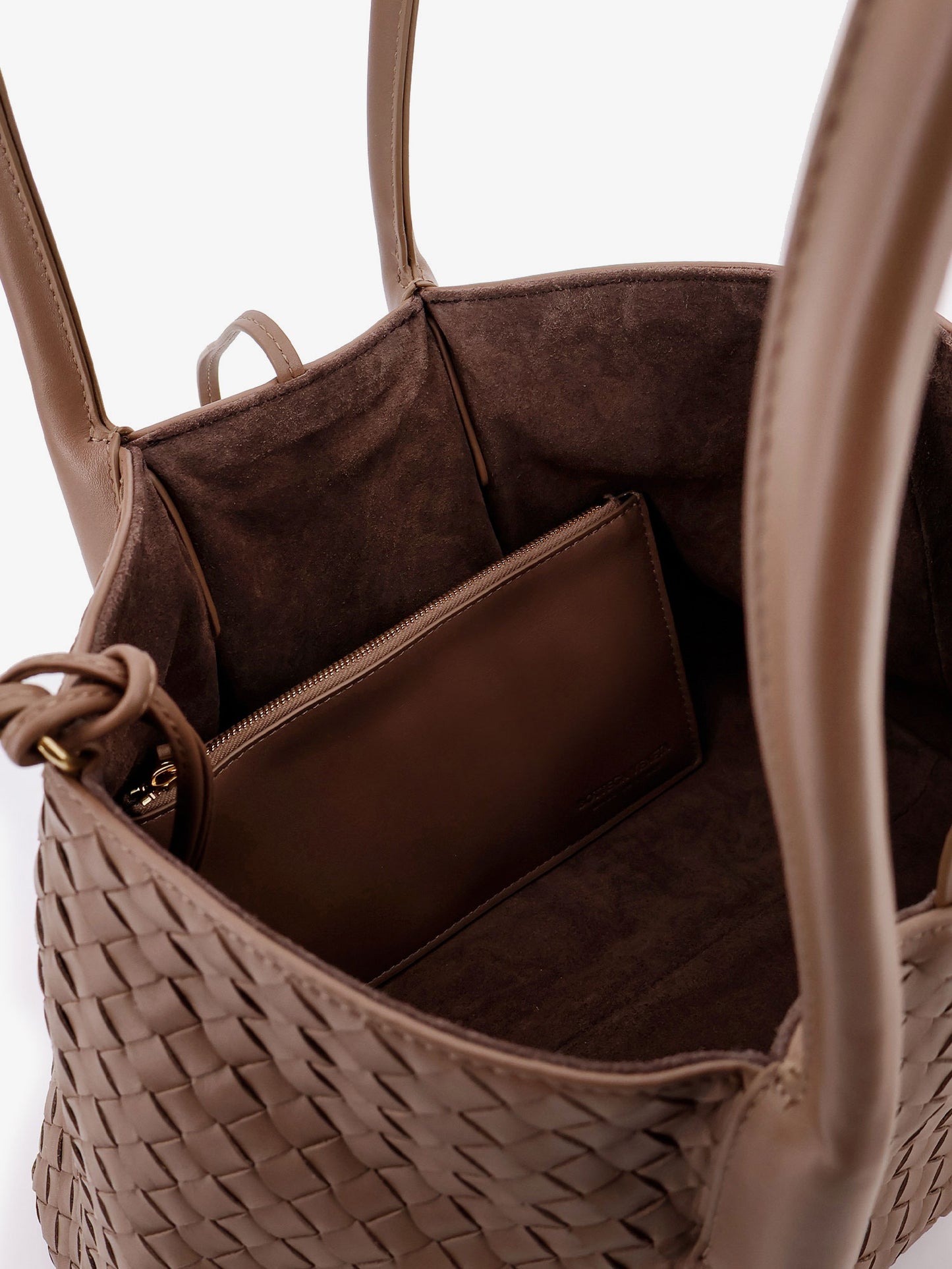 Pinacoteca leather handbag with Intrecciato motif