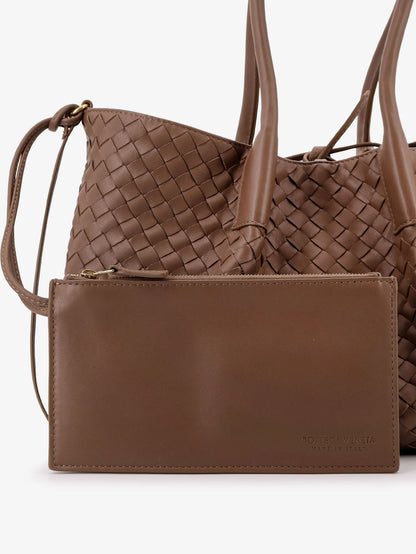 Pinacoteca leather handbag with Intrecciato motif thumbnail