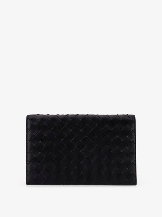 Pochette in pelle con motivo Intrecciato