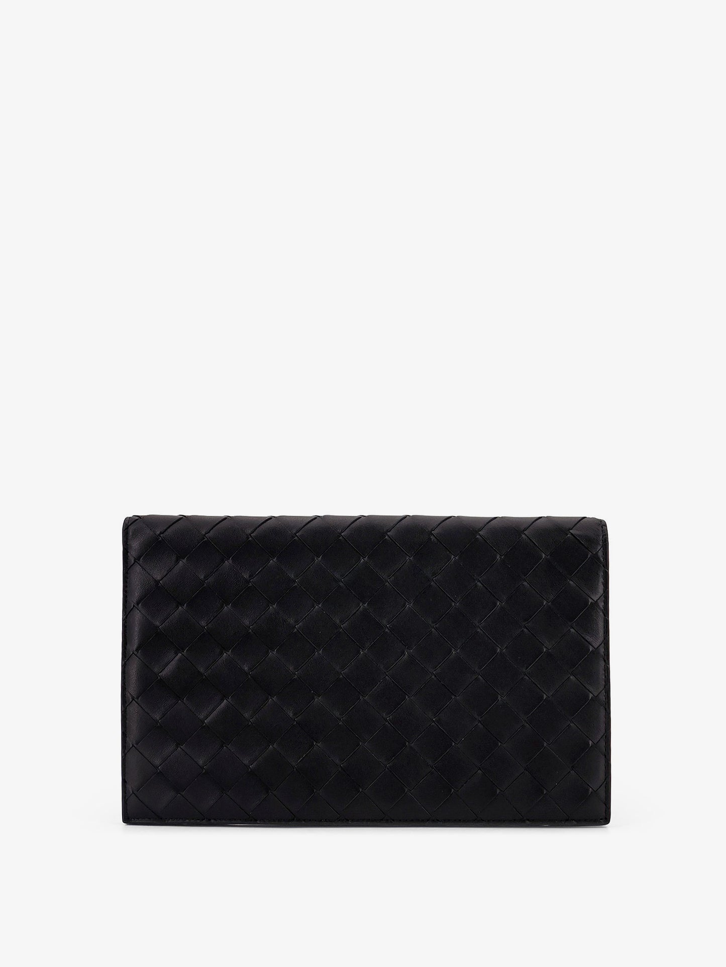 Leather clutch bag with Intrecciato motif