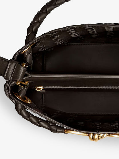 Andiamo Bucket leather crossbody bag with Intrecciato Pattern thumbnail