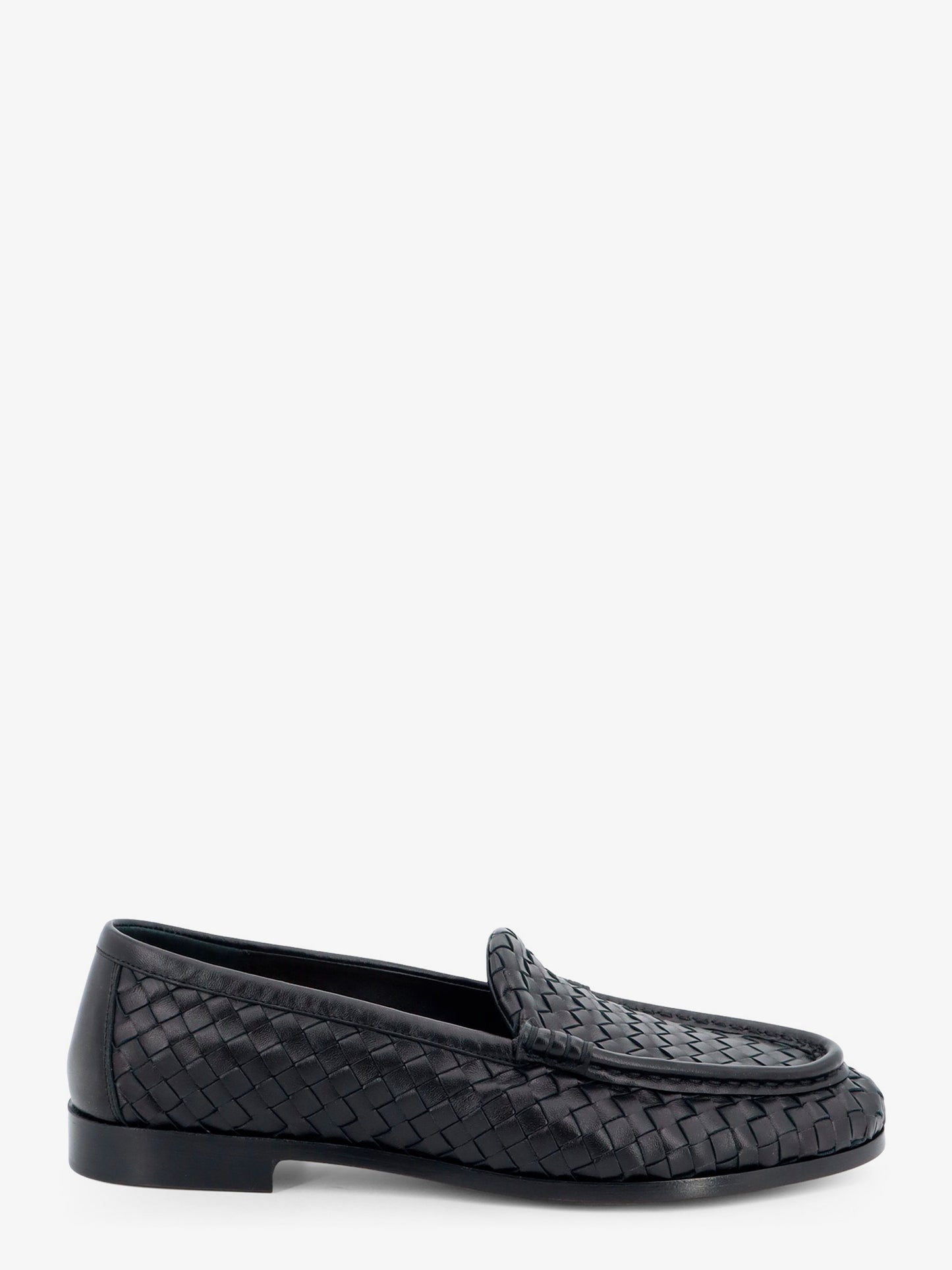 Silenzio leather loafers with Intrecciato motif