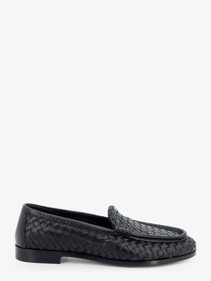 Silenzio leather loafers with Intrecciato motif thumbnail
