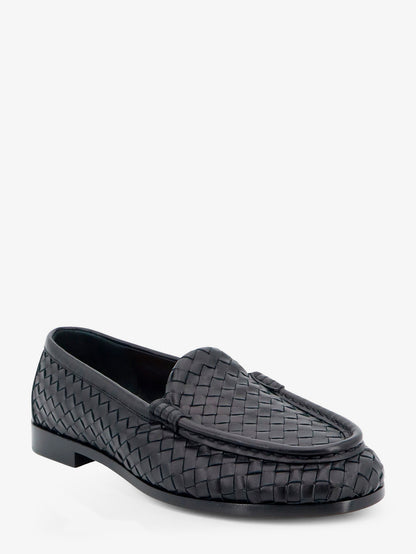 Silenzio leather loafers with Intrecciato motif thumbnail