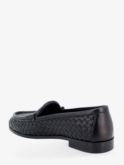 Silenzio leather loafers with Intrecciato motif thumbnail