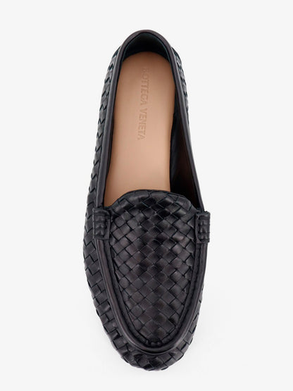Silenzio leather loafers with Intrecciato motif thumbnail