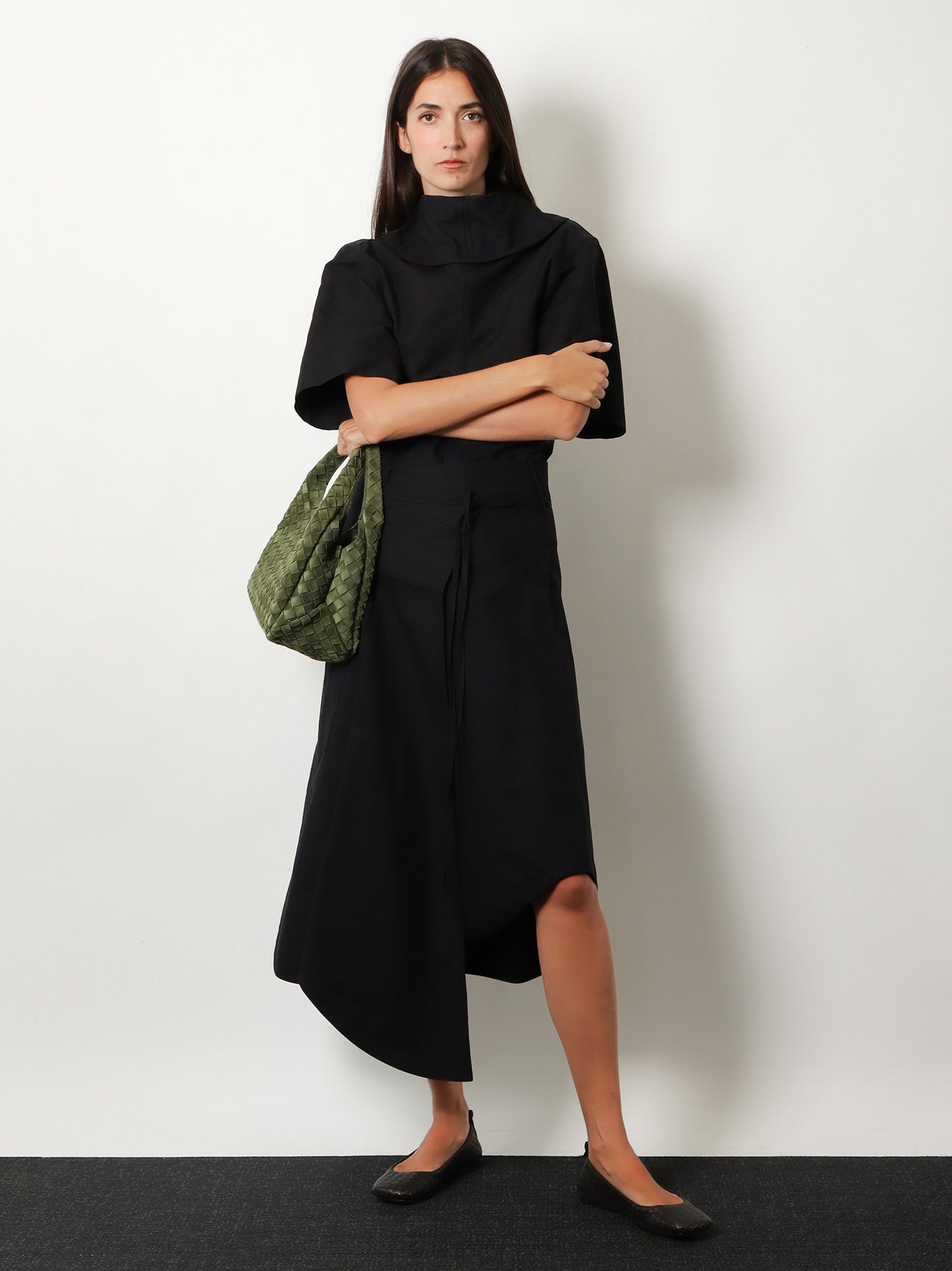 Compact cotton canvas skirt