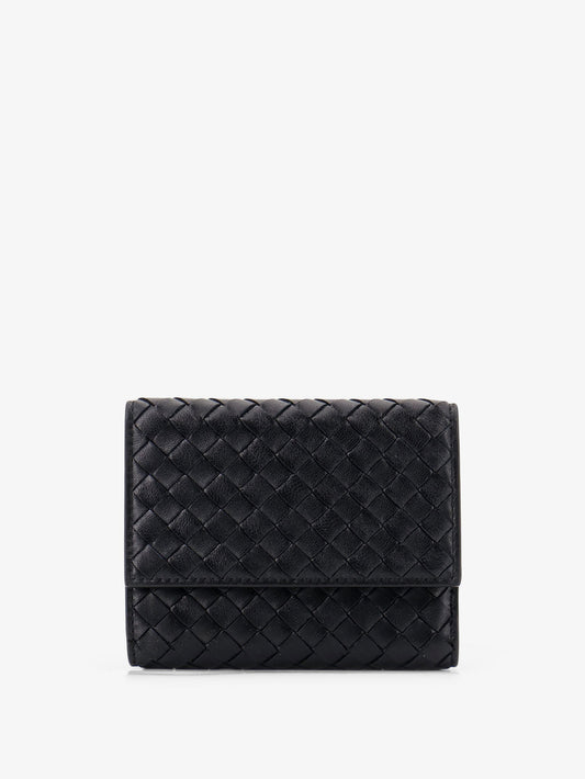 Bi-fold Intrecciato wallet with zip