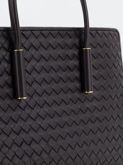 Barbara leather handbag with Intrecciato motif thumbnail