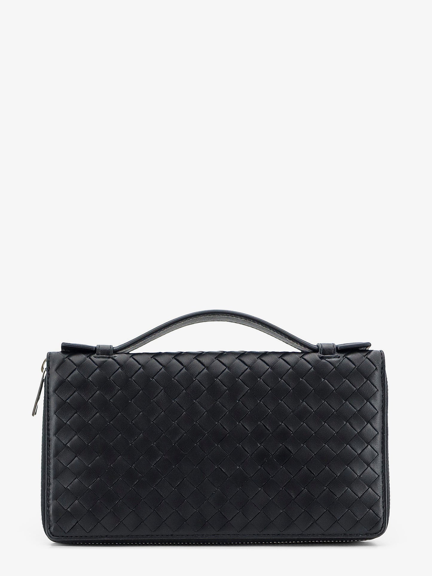 Leather wallet with Intrecciato pattern
