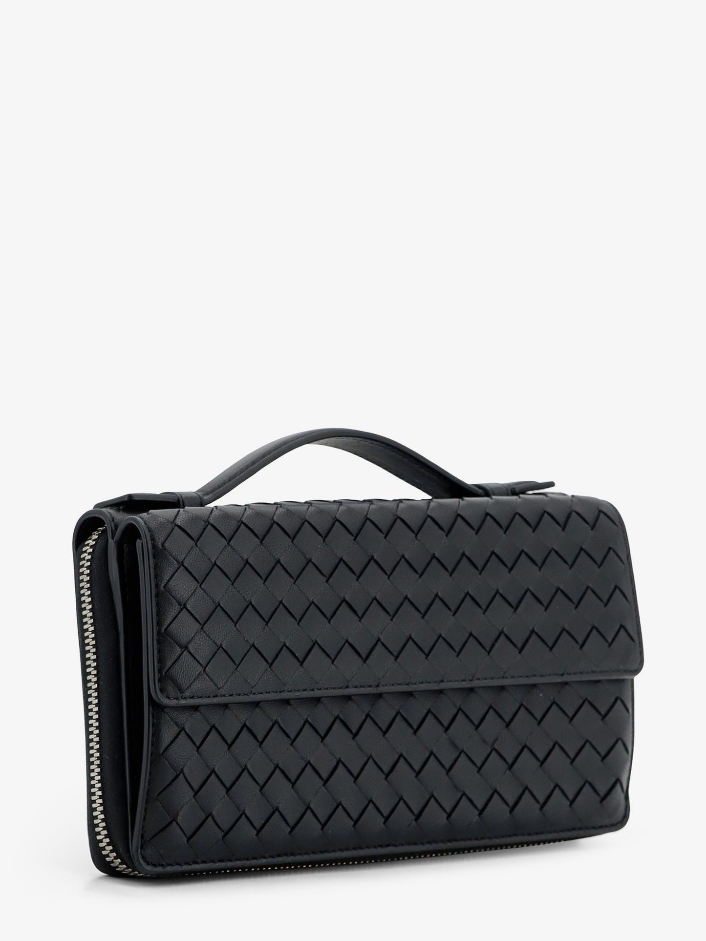 Leather wallet with Intrecciato pattern