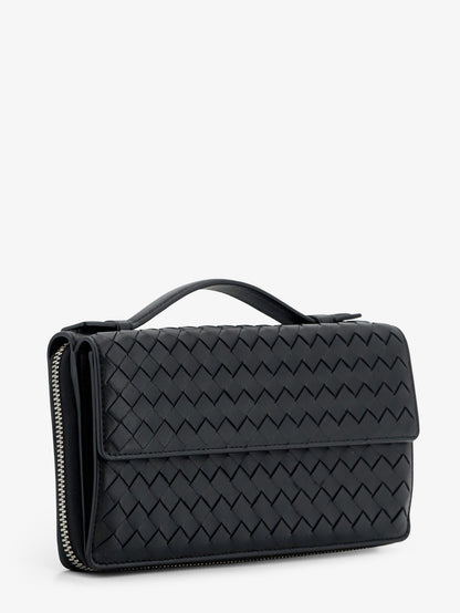 Leather wallet with Intrecciato pattern thumbnail
