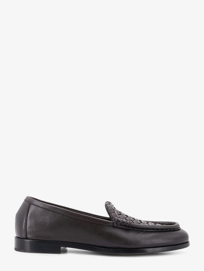 Silenzio leather loafers with Intrecciato motif thumbnail