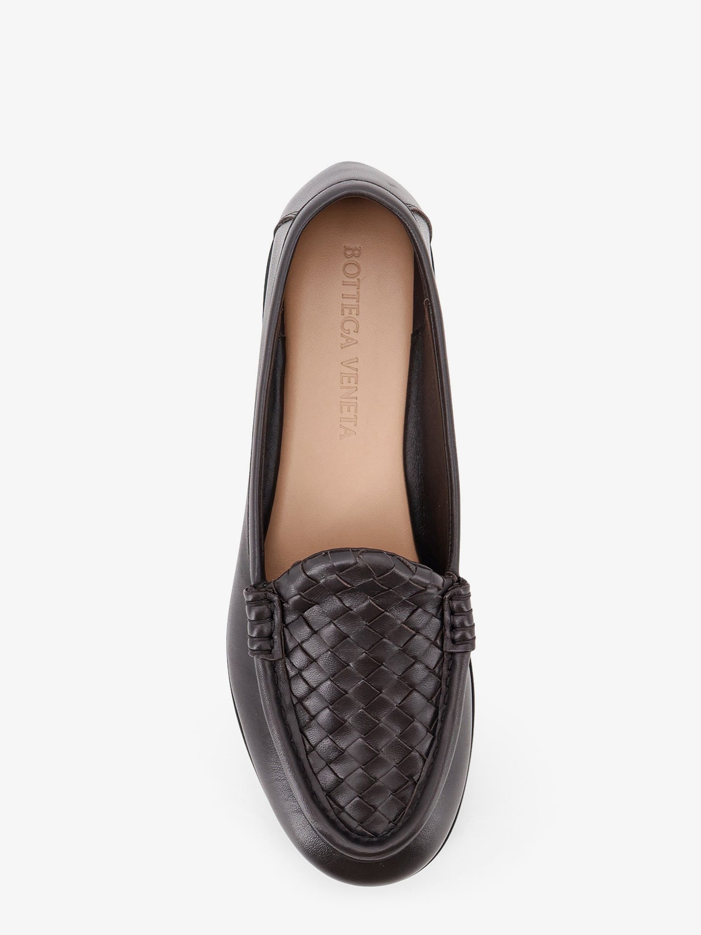 Silenzio leather loafers with Intrecciato motif