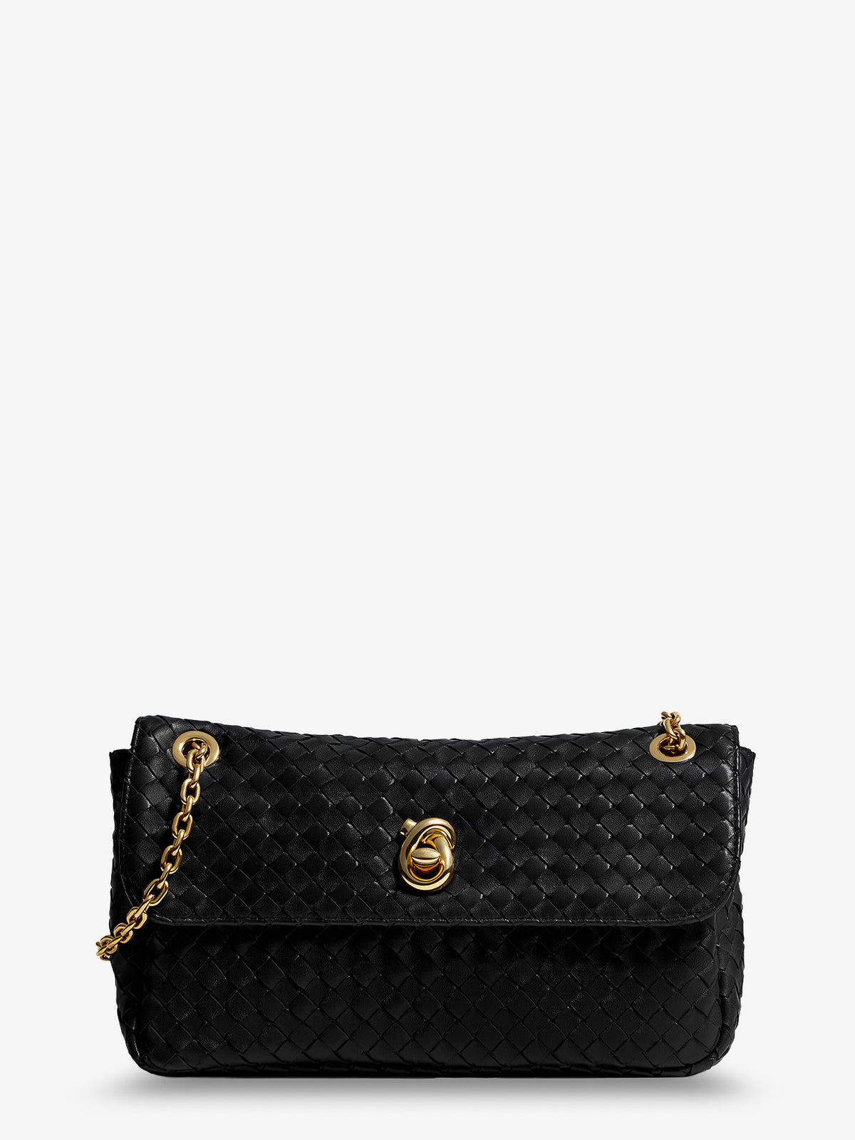 Madison leather shoulder bag with knot detail