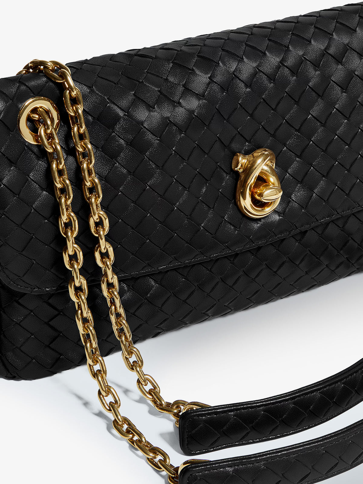 Madison leather shoulder bag with knot detail