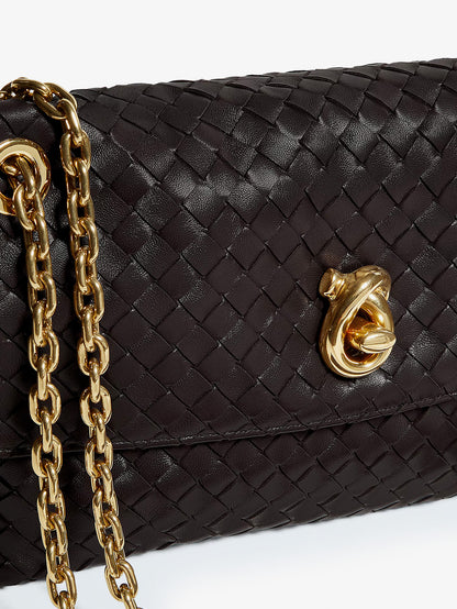 Madison leather shoulder bag with Knot detail thumbnail