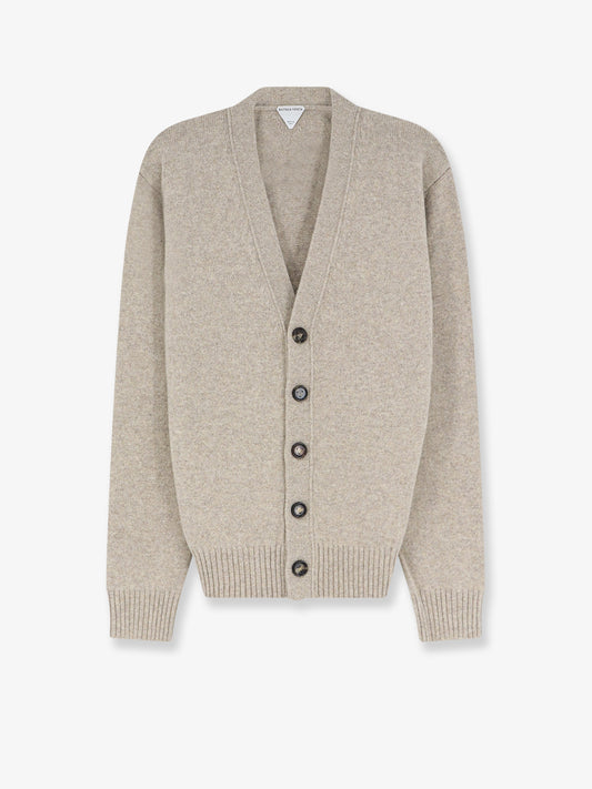 Cashmere blend cardigan with Intreccio patch