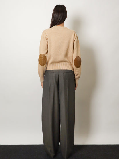Cashmere blend cardigan with Intrecciato logo patch thumbnail