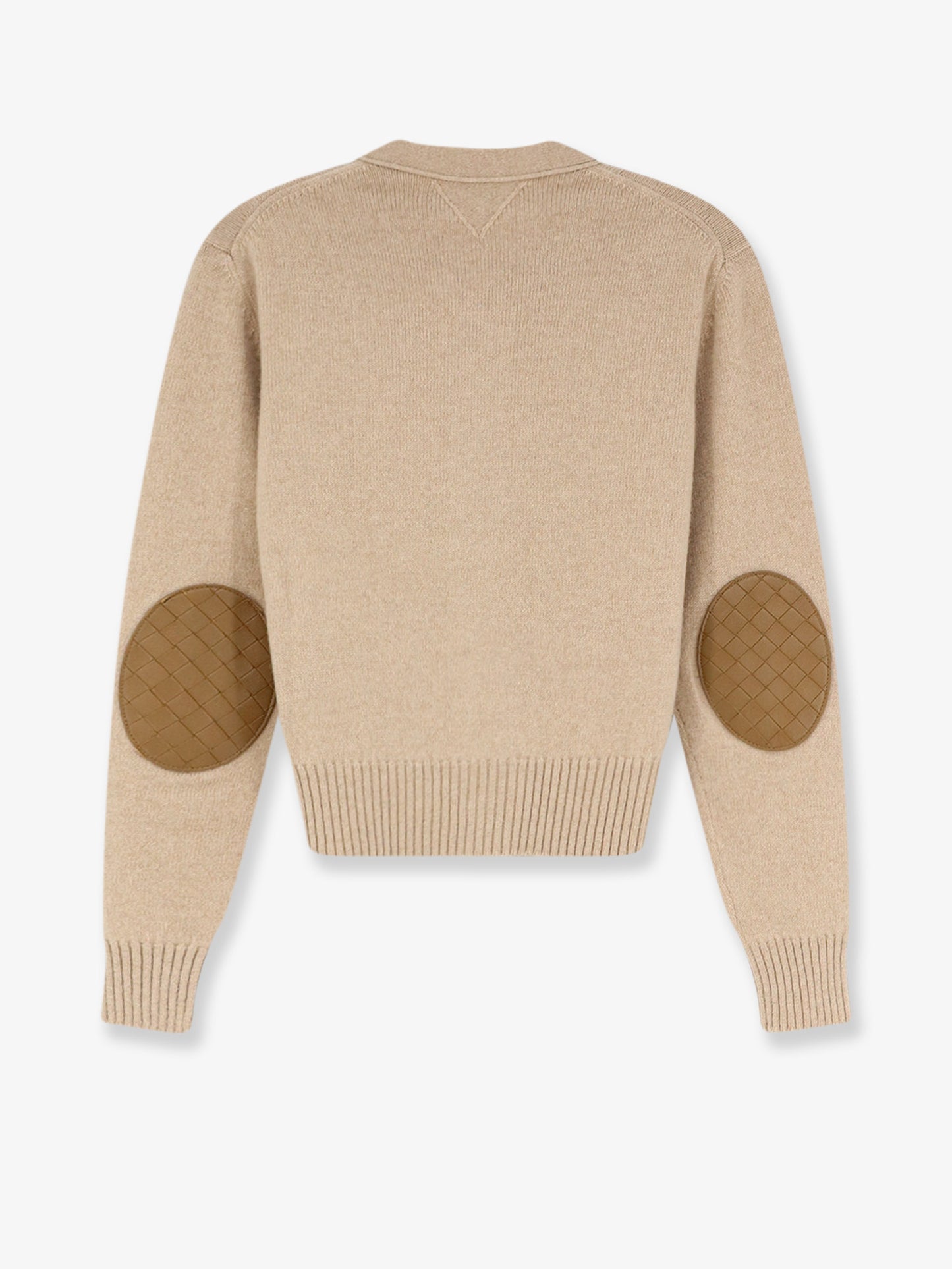 Cashmere blend cardigan with Intrecciato logo patch