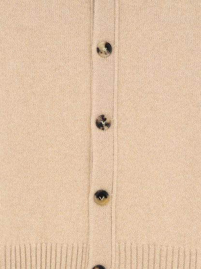 Cashmere blend cardigan with Intrecciato logo patch thumbnail