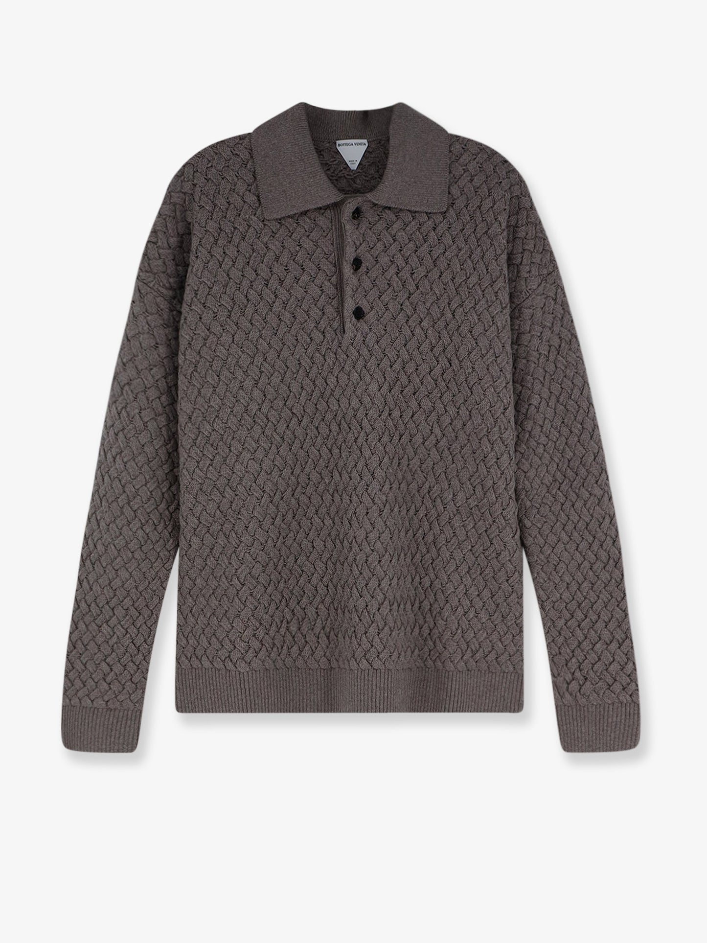 Wool sweater with Intrecciato motif