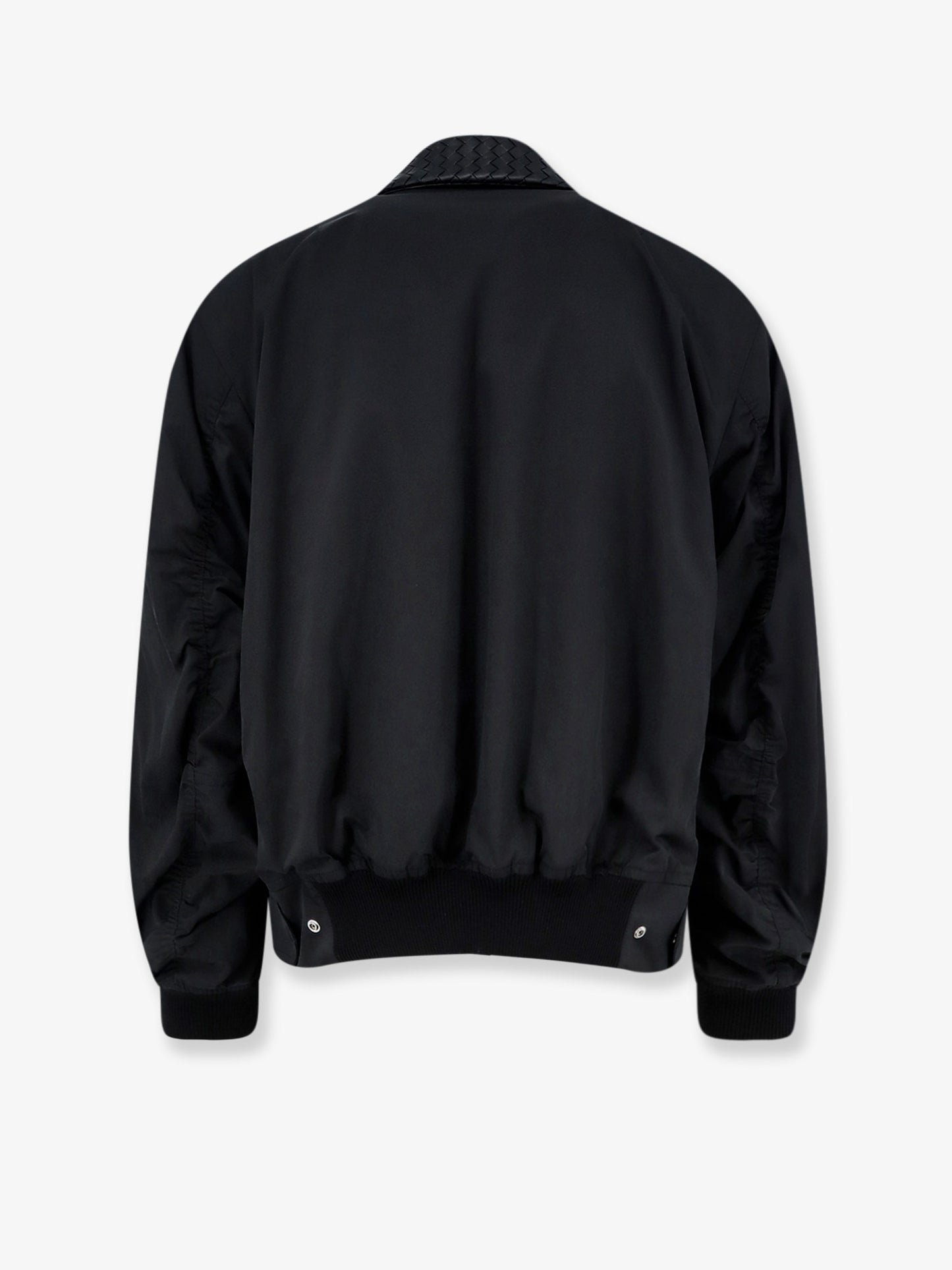 Nylon and cotton jacket with Intrecciato details