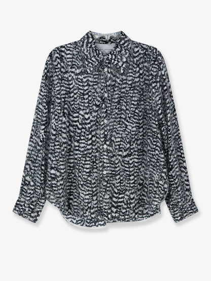 Two-tone viscose shirt with fil coupé detailing thumbnail