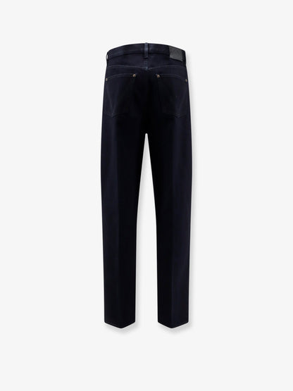 Jeans with leather patch with embossed Intrecciato motif thumbnail