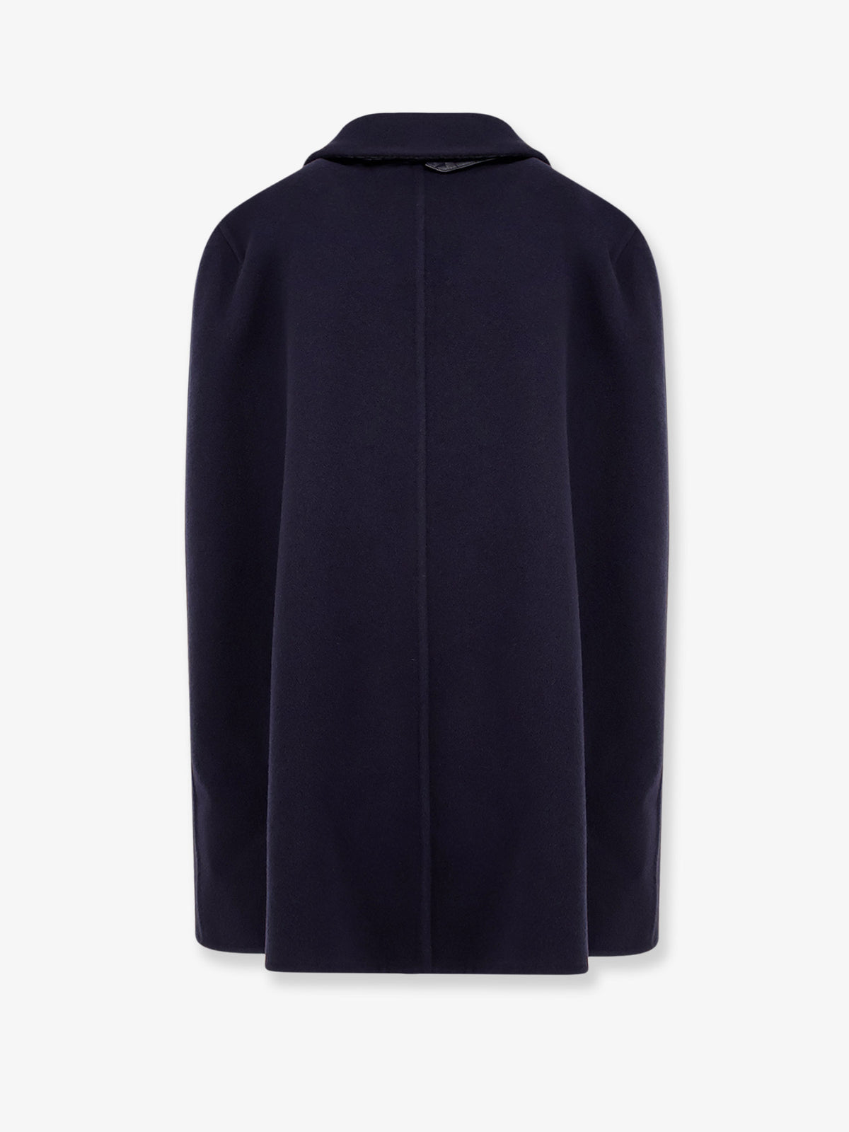 Wool and cashmere cape with Intrecciato leather detail