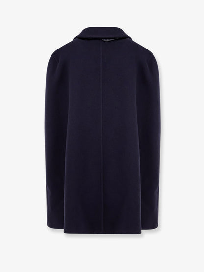 Wool and cashmere cape with Intrecciato leather detail thumbnail