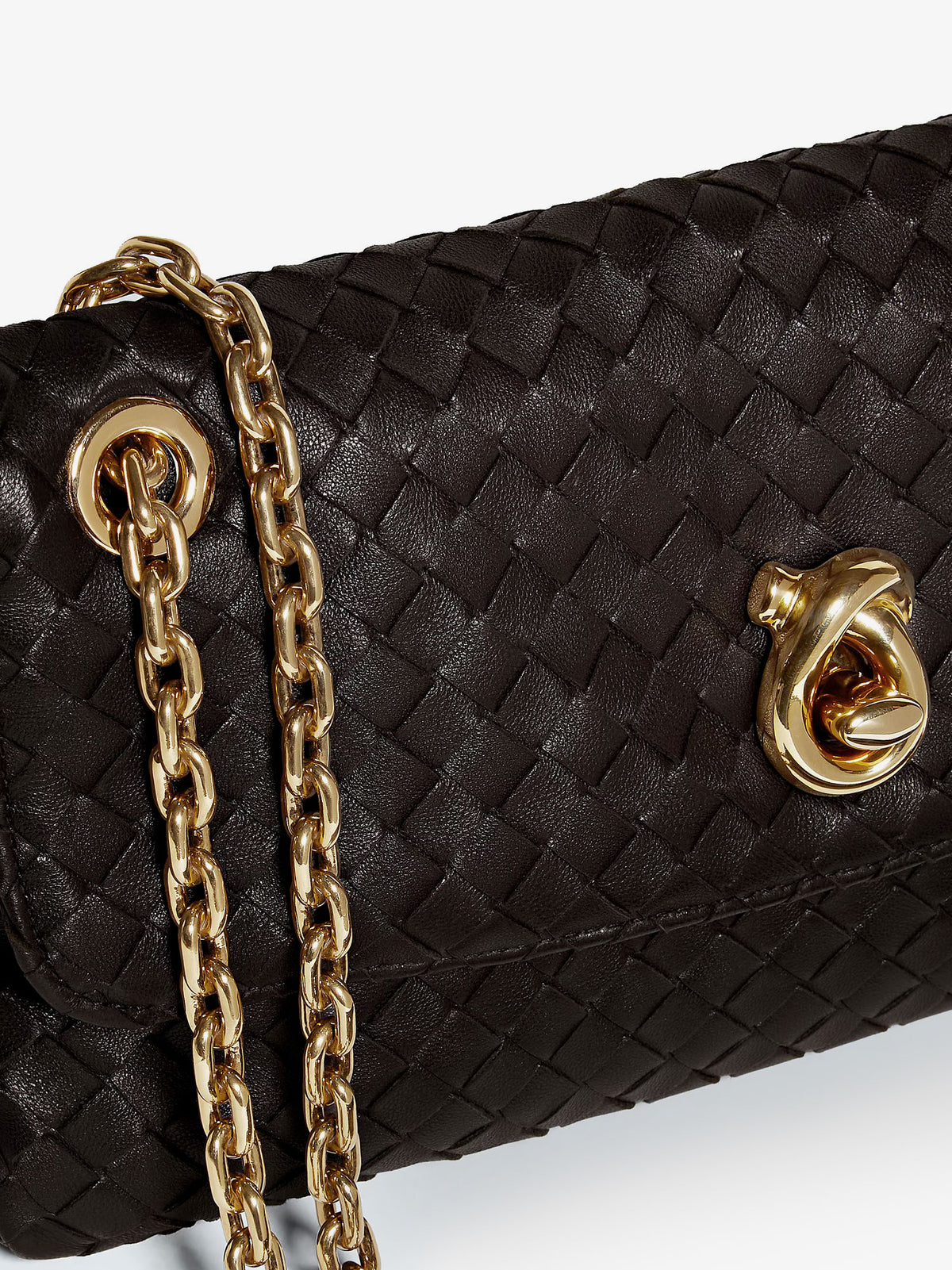 Madison leather crossbody bag with Intrecciato motif
