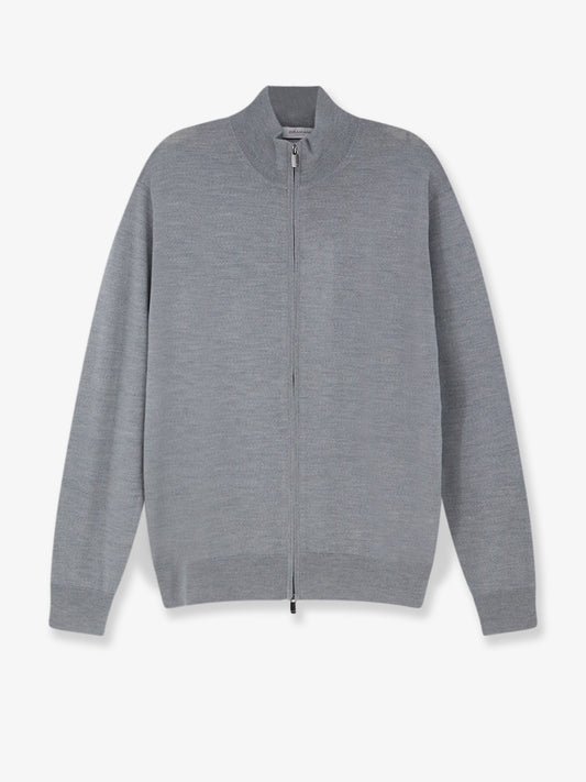 Wool cardigan with zip