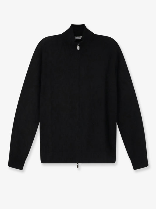 Zip-up wool cardigan
