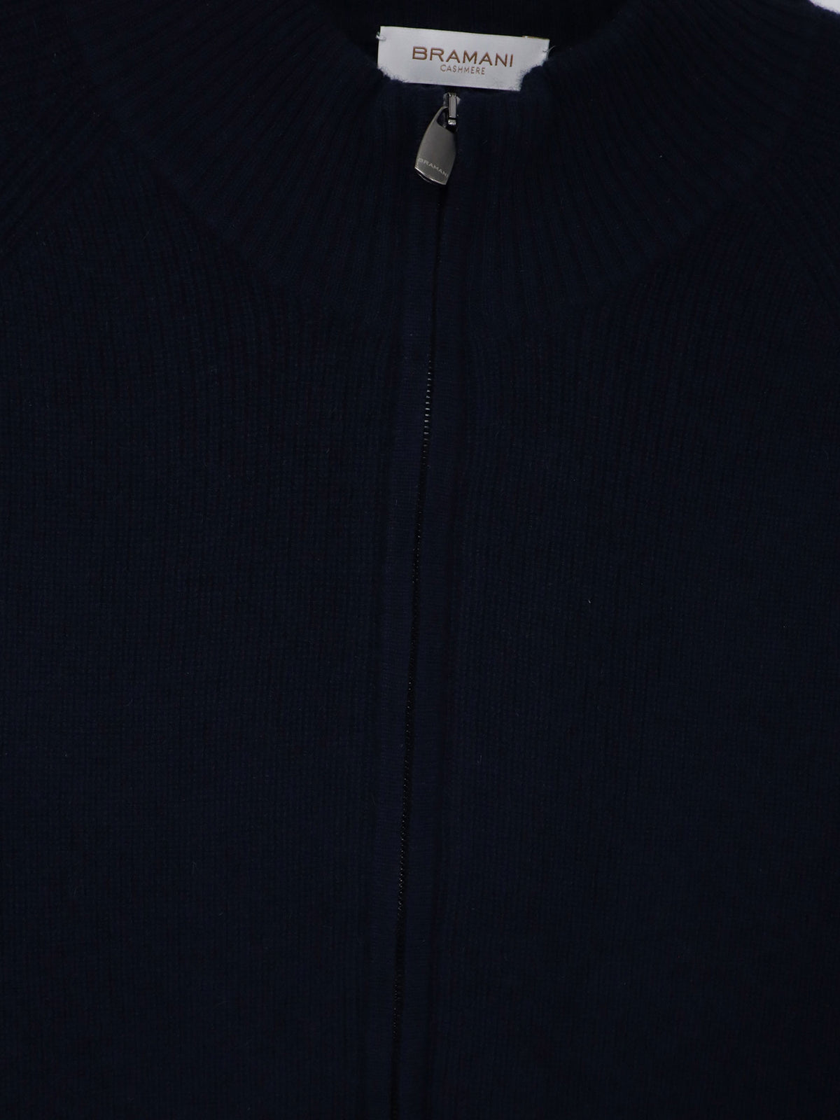 Cashmere zip-up cardigan