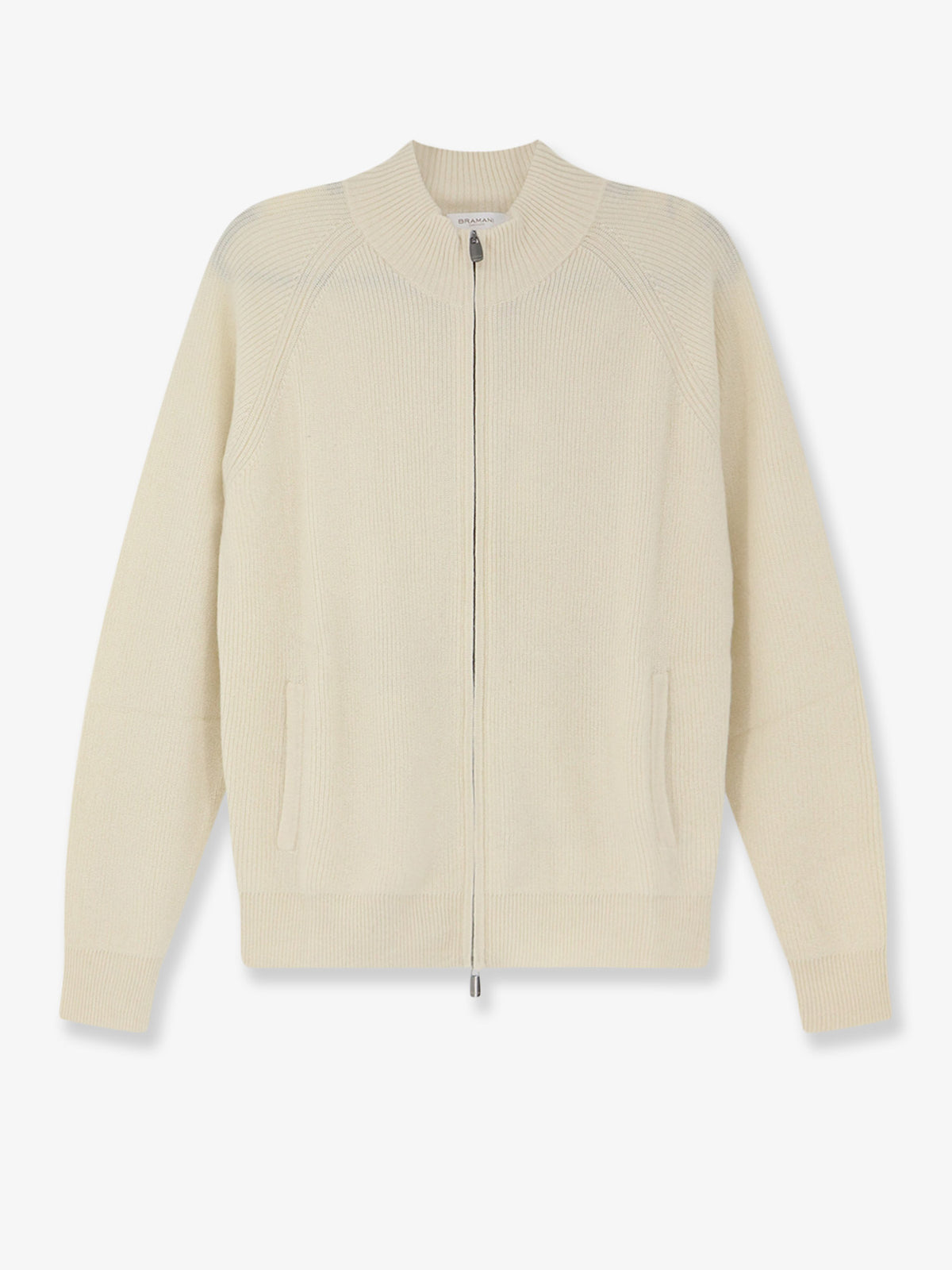 Cashmere zip-up cardigan