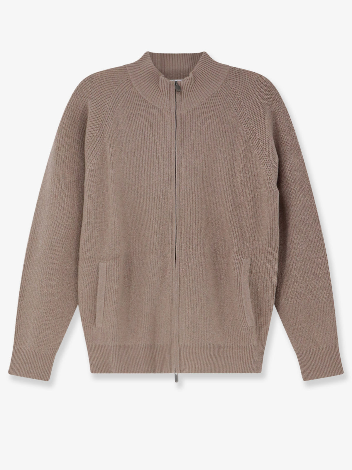 Cashmere zip-up cardigan
