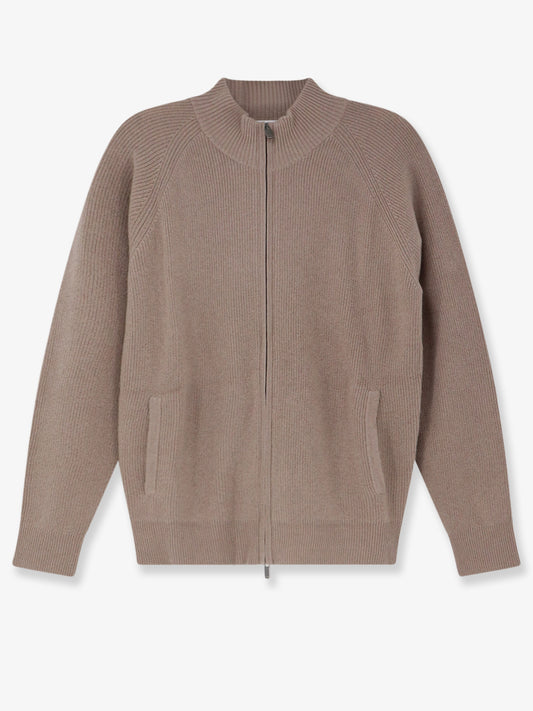 Cashmere zip-up cardigan