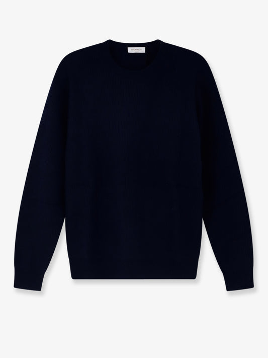 Ribbed cashmere crew neck sweater
