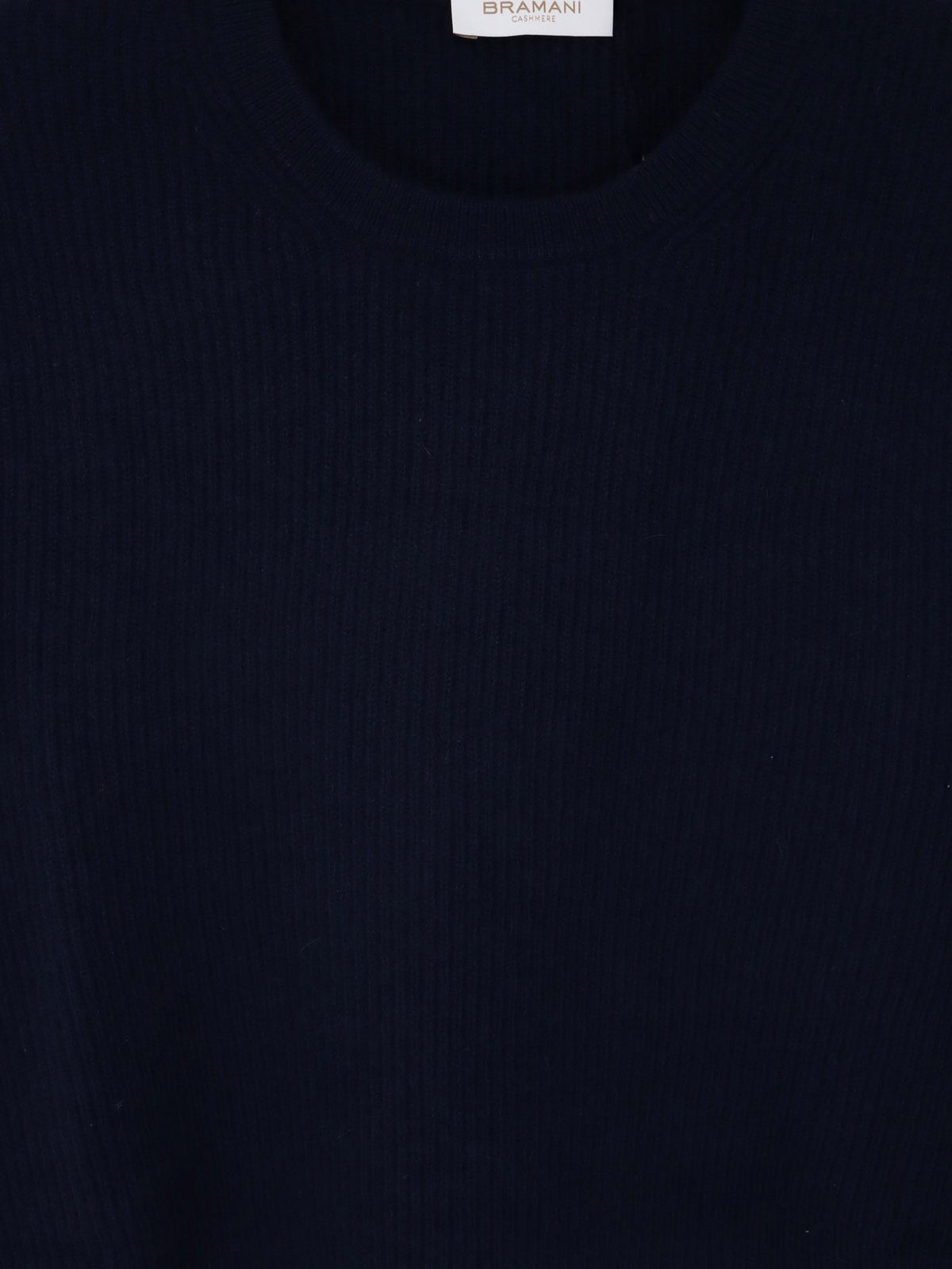 Ribbed cashmere crew neck sweater