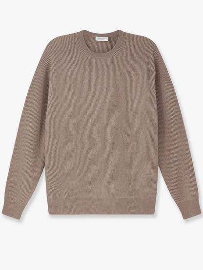 Ribbed cashmere crew neck sweater thumbnail