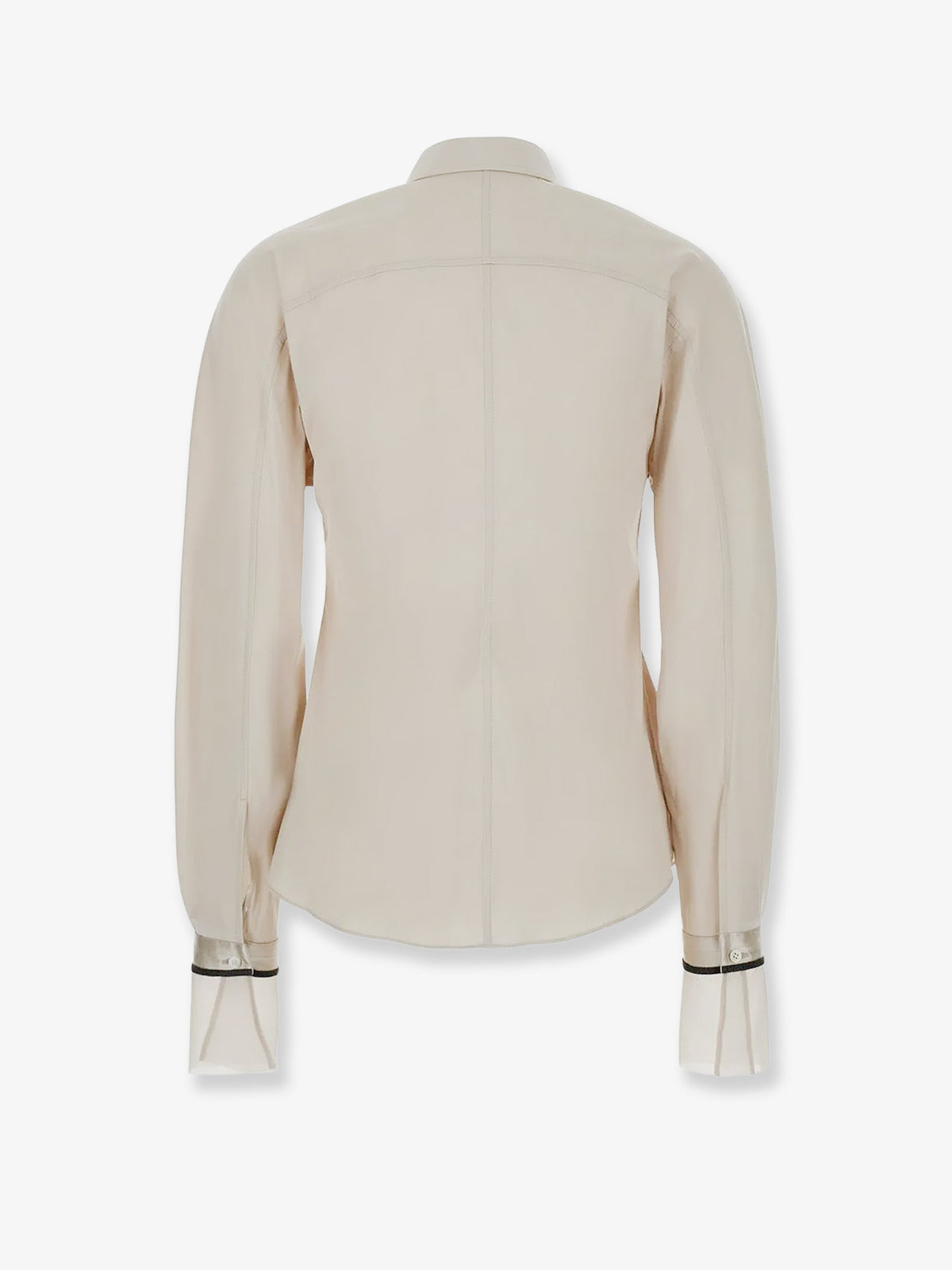 Cotton blend shirt with silk cuffs