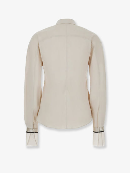 Cotton blend shirt with silk cuffs thumbnail