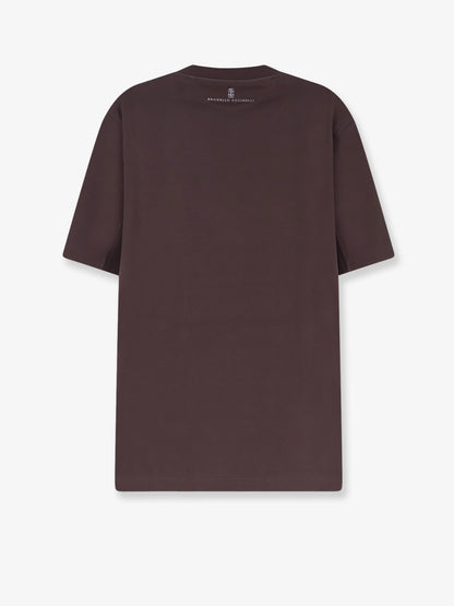 T-shirt in cotone con logo ricamato thumbnail